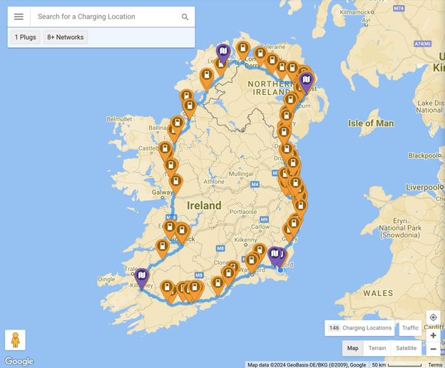 Fast & High Power charging locations within 5km