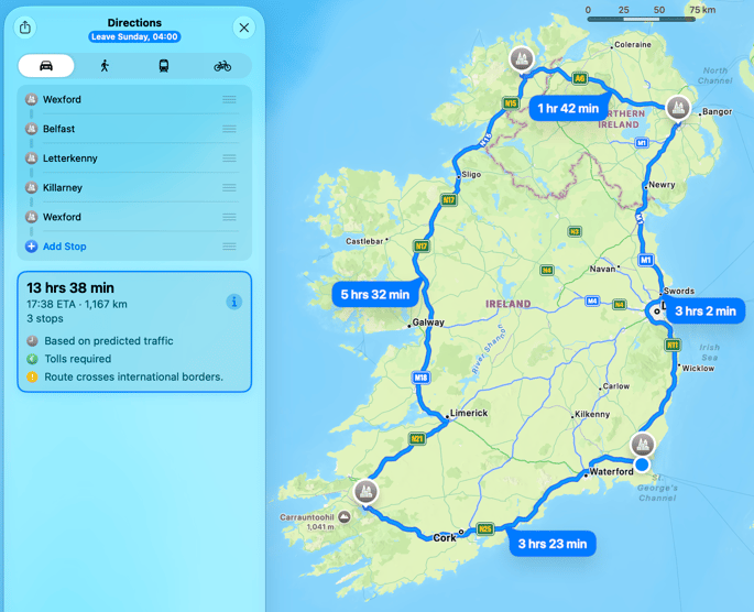 Apple Maps Route