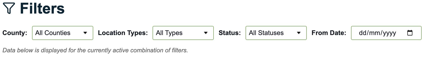 Infrastructure Updates - Filters