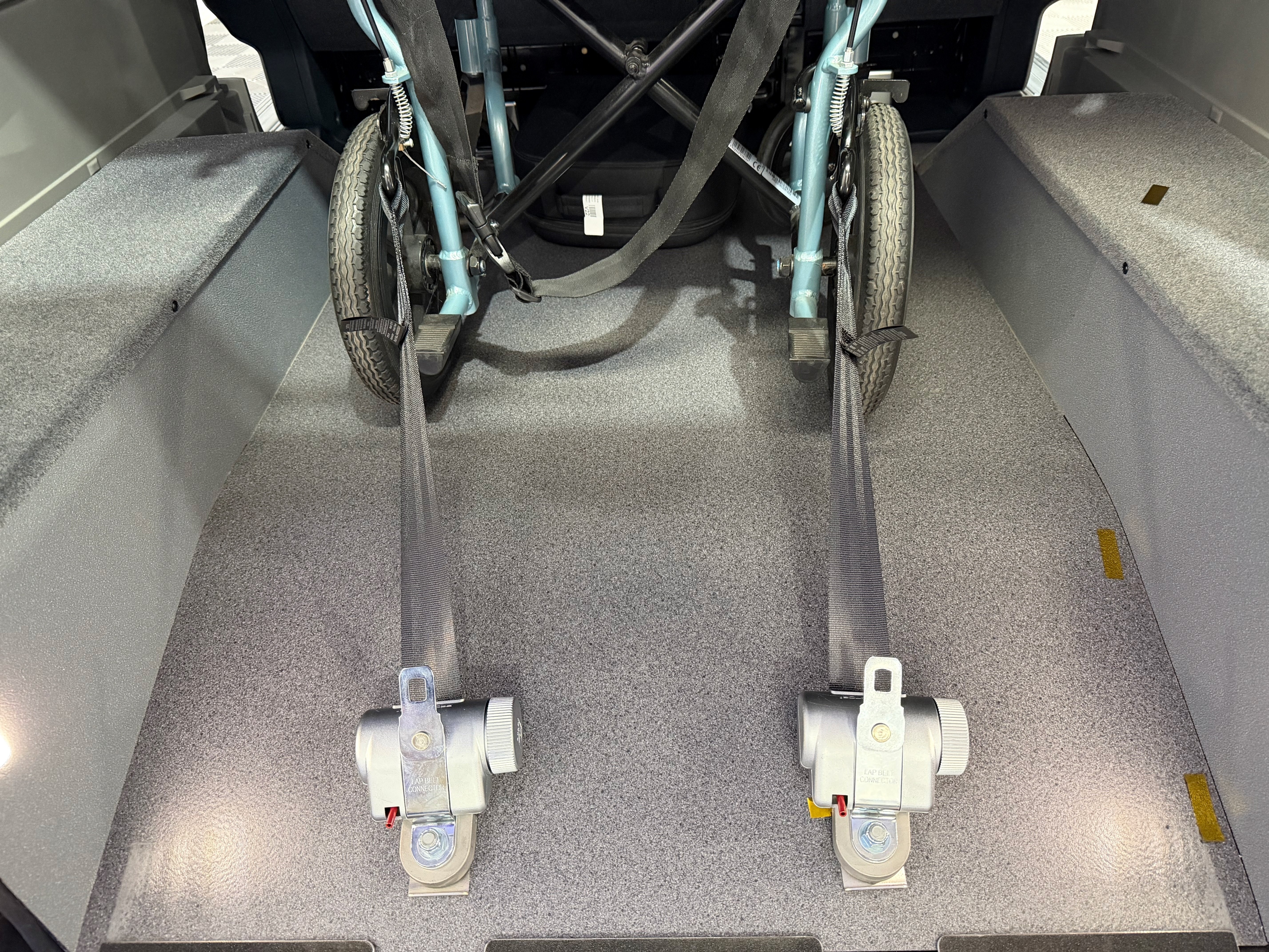 Kia PV5 WAV rear tiedowns connected