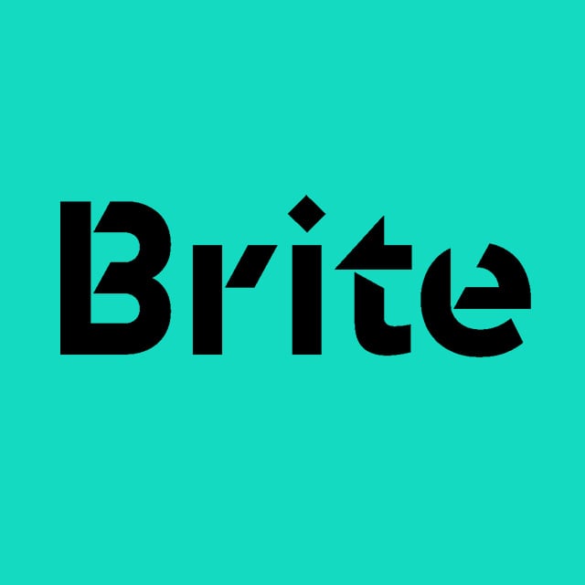 Brite - Black on green square
